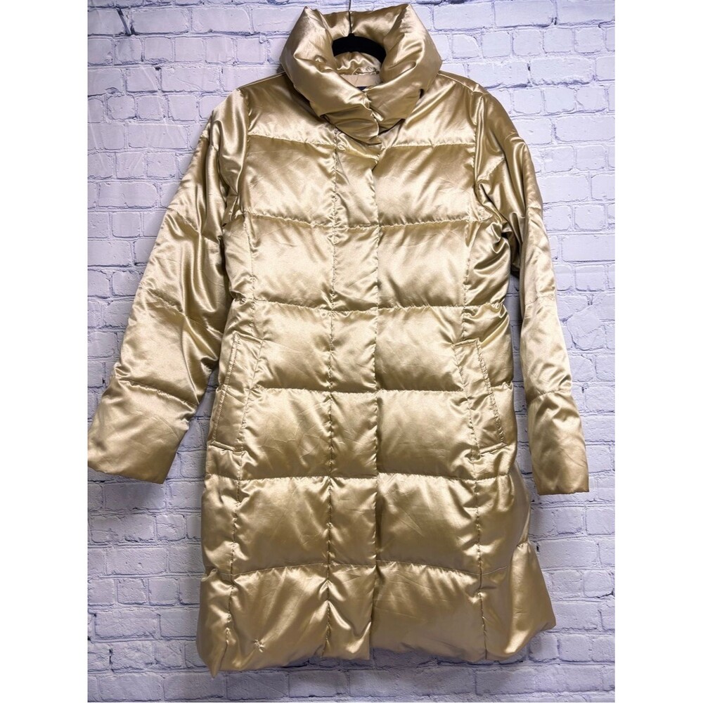 Lands End Gold Goose Down Gorpcore Outdoors Athleisure Cabincore Puffer Coat M